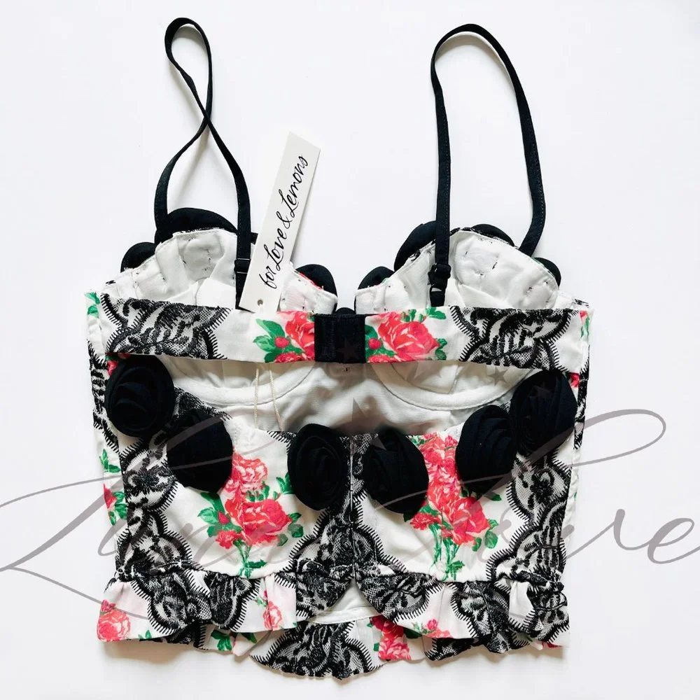 FOR LOVE & LEMONS Daje Bustier Crop Top NWT - Picture 7 of 10